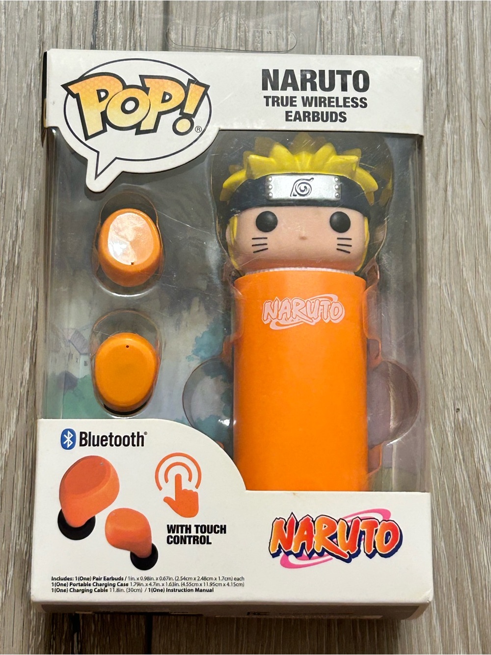 pop Naruto True Wireless Earbuds in Bright Orange